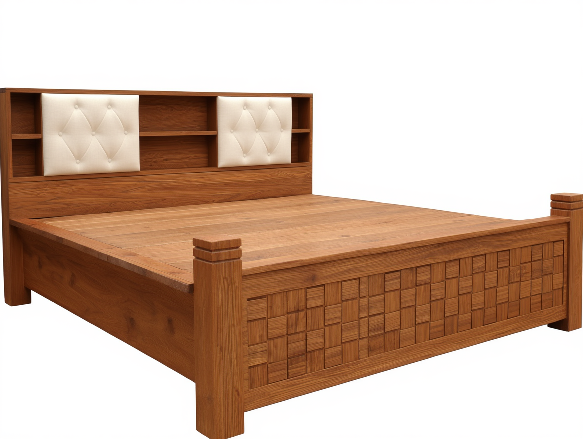 Teak Cushion Cot - I