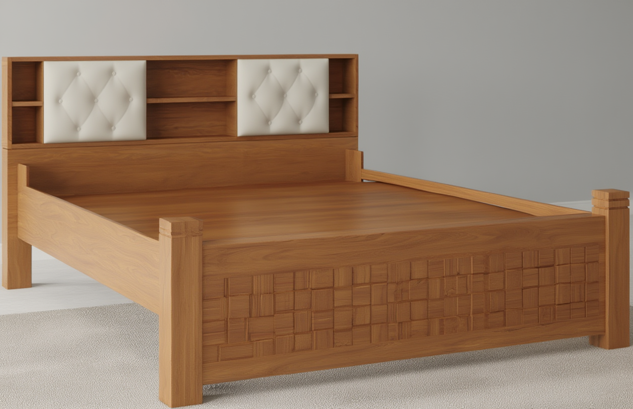 Teak Cushion Cot - I